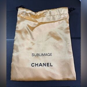 Chanel Sublimage Gold Satin Drawstring Dust Bag Cosmetic Pouch NWOT